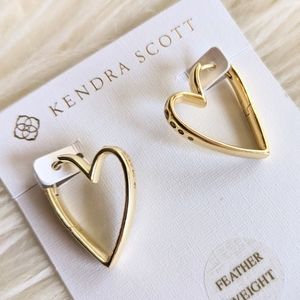 Kendra Scott Ansley Small Heart Hoop Gold
